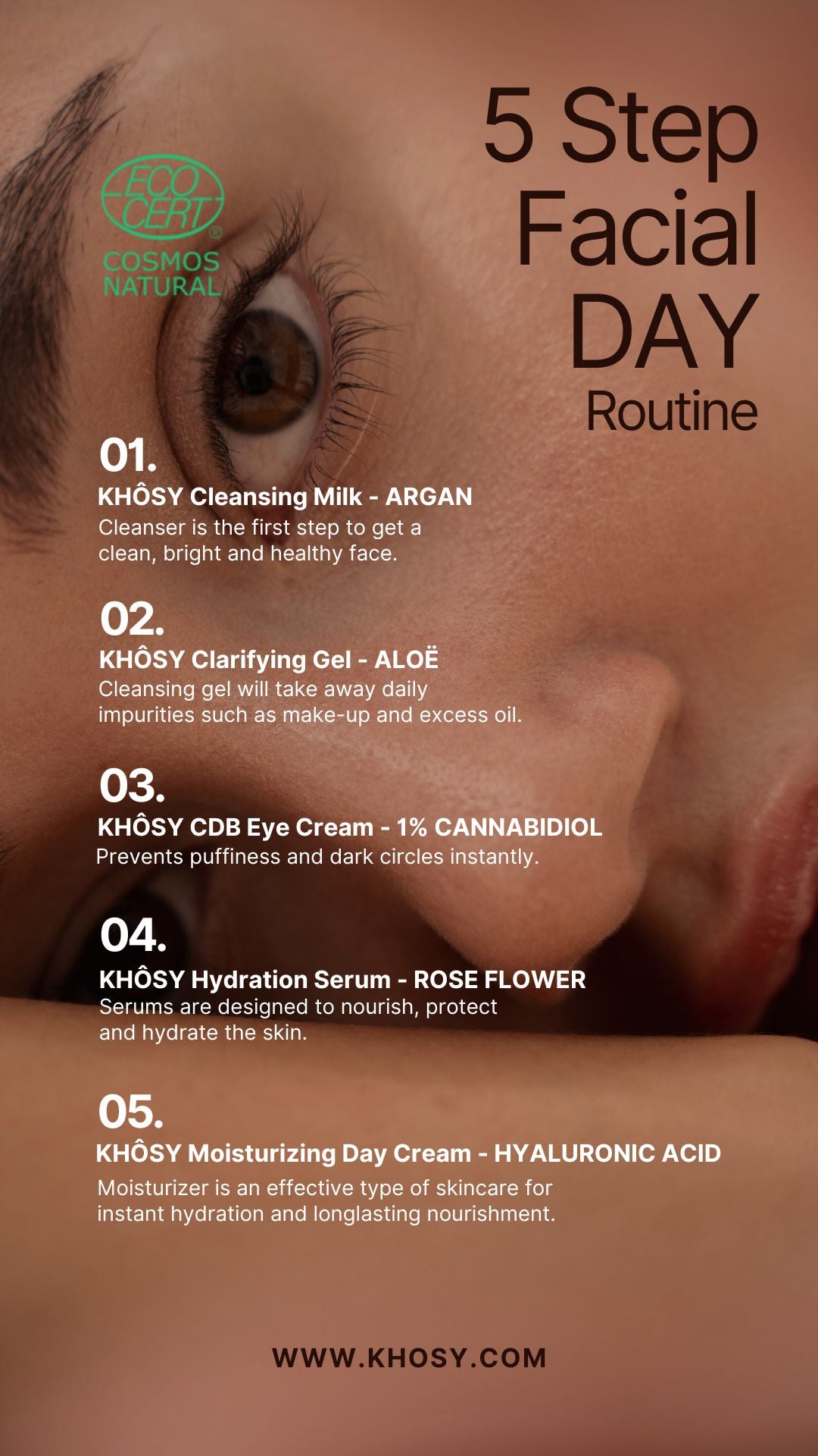 KHÔSY® WELCOME Starter Day Kit - 5-step organic skincare routine